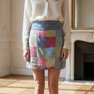 Vineyard Vines Pink Blue Nautical / Sea Patchwork Skirt 4